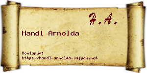 Handl Arnolda névjegykártya
